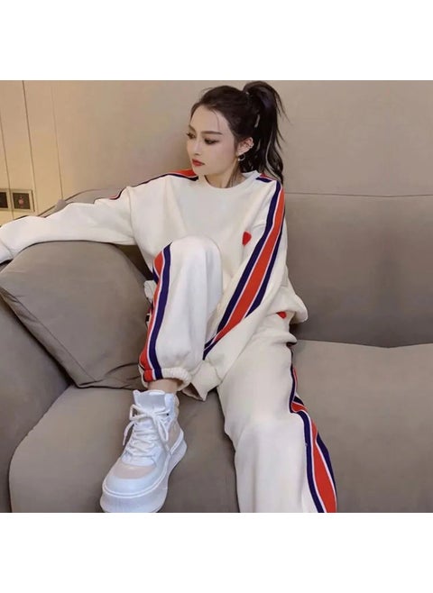 Plus Size Casual Sweatsuit Set 2023 Spring Apricot