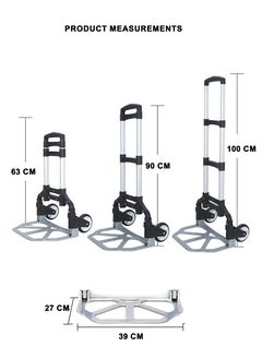 Folding Hand Truck Trolley Heavy Duty Dolly Cart with Telescoping Handle Elastic Ropes Wheels Ideal For Shopping Home Office Shopping and Luggage Transport Durable Aluminum Capacity - pzsku/ZF960B87D4684FA0243BCZ/45/_/1697120051/c39422fb-8776-44ac-8ffe-919bbb9e406a