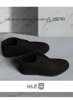 MLR MLR Shoes Genuine Leather Chamoisette Boots, Handmade Black Color Medical Rubber Sole  - Image 3