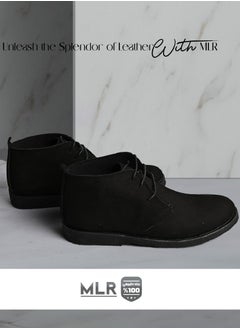 MLR MLR Shoes Genuine Leather Chamoisette Boots, Handmade Black Color Medical Rubber Sole  - Image 4