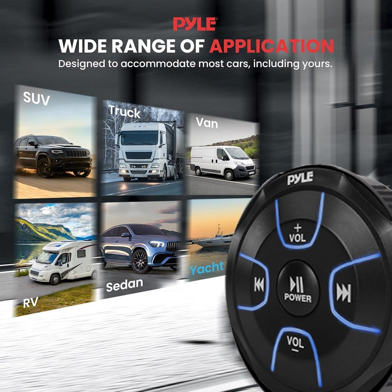 Pyle Amplified Wireless Bluetooth Audio Controller - 300 Watt Waterproof Marine Receiver Remote Control with Aux for Vehicles - Image 5