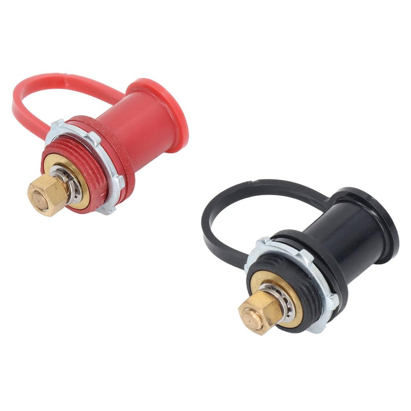 klarako Battery Charger Post, 2 X Battery Charger Post Battery Charger Post Kit 20Mm Stud Cap Car Rv Truck Charging Pile Jumper Terminal Black Red - Image 1