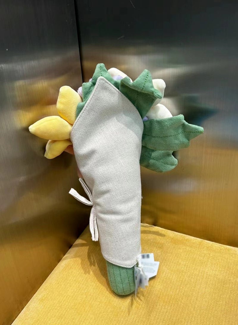 Plush Doll With A Bouquet In Hand, Cute Doll Toy - Exquisite Birthday Gift, Graduation Gift Choice, Intimate Gift For Girls, Same Bouquet  - Image 3