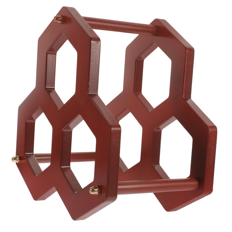 Solid Wood Wine Rack Rustic 6 Bottle Display Shelf Freestanding for Home Bar Kitchen Decor - Image 2