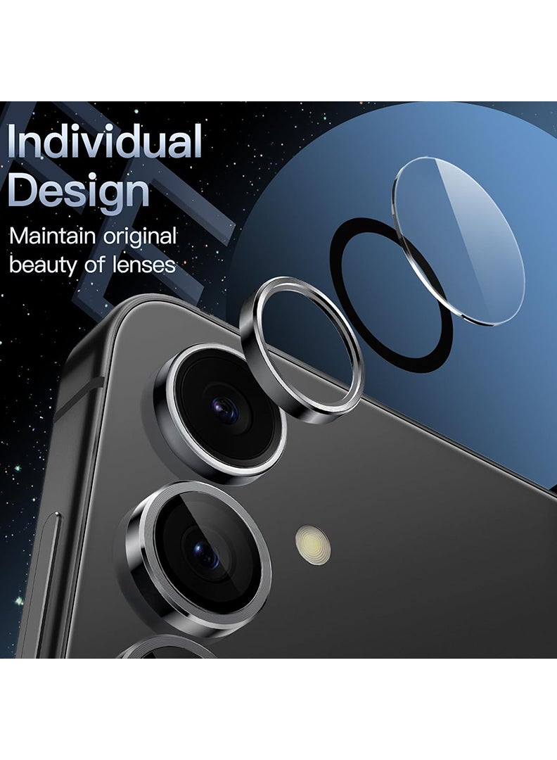 ثيودور واقي عدسة الكاميرا لهاتف سامسونج جالاكسي A15/ A54/ A34، 3 قطع، مع غطاء كاميرا زجاجي عالي الدقة مقوى 9H، مضاد للخدش، حلقة كاميرا من سبائك الألومنيوم، لون أسود فانتوم - Image 2