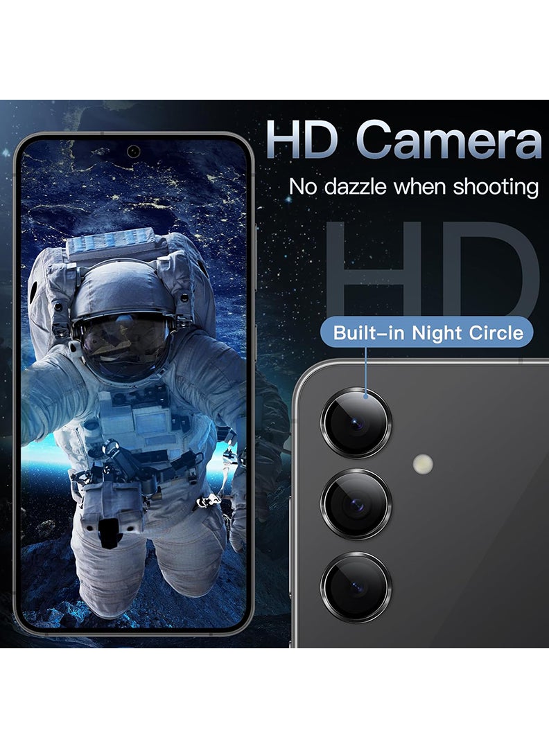 ثيودور واقي عدسة الكاميرا لهاتف سامسونج جالاكسي A15/ A54/ A34، 3 قطع، مع غطاء كاميرا زجاجي عالي الدقة مقوى 9H، مضاد للخدش، حلقة كاميرا من سبائك الألومنيوم، لون أسود فانتوم - Image 4