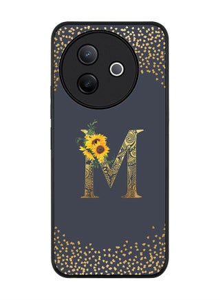 Custom Floral Monogram - M  (Grey )