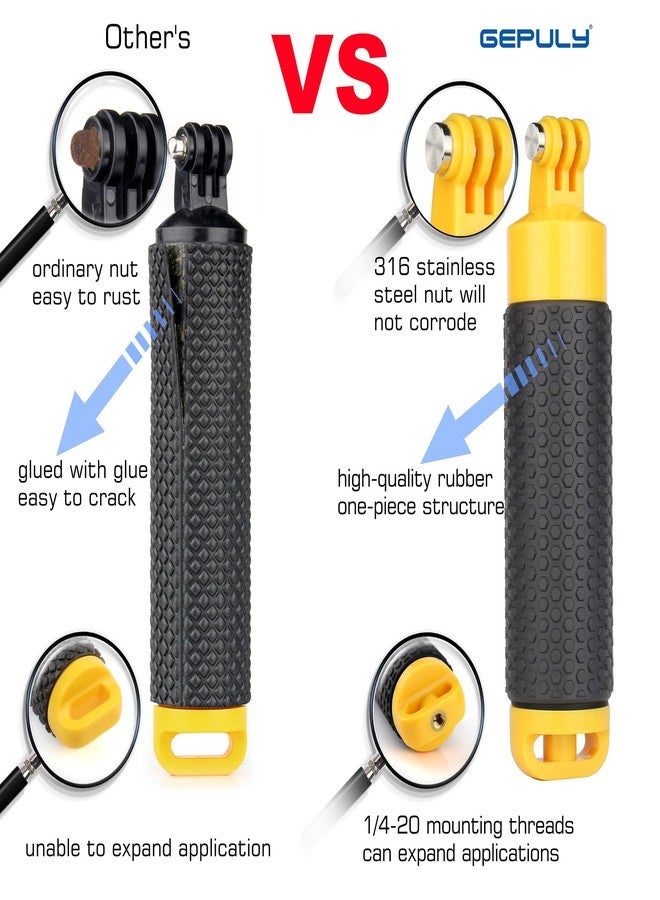 GEPULY 60M/196FT Waterproof Case for GoPro Hero 13 12 11 10 9 Black, Floating Handle Grip Pole Stick Monopod Underwater Accessories Protective Case Dive Shell - Image 3