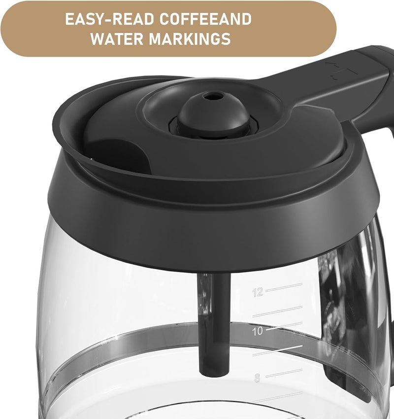Shonshon CE200 12-Cup Glass Coffee Pot Replacement Compatible with Ninja Coffee Brewer Maker Models CE251 CE201 CE201C CE200 CE200C Model# XGLSLID200 - Image 4