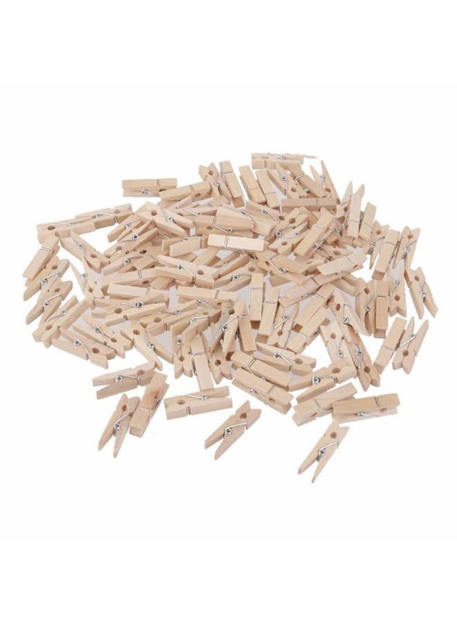 Mini Natural Wooden Clothes Pins, Photo Paper Peg Pin, Craft Clips for Home School Arts Crafts Decoration, DIY Screen, 30mm - 50 Pack
