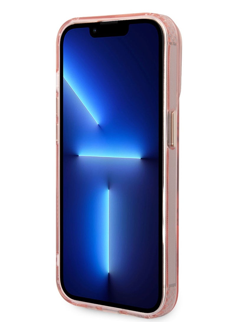 GUESS iPhone 14 Pro Magsafe Case With Translucent Gold Outline - Pink - Image 5