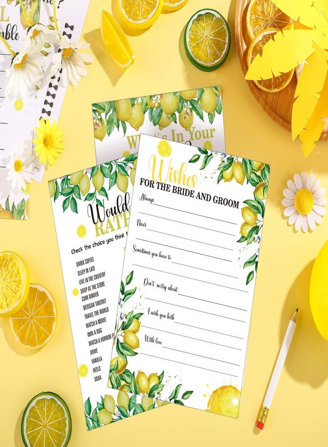 Leinuosen 220 Pcs Lemon Bridal Shower Games Set Wedding Shower Game Supplies Include Bridal Games Cards and Pencils for Bachelorette Engagement Party Decorations Favors - Image 2