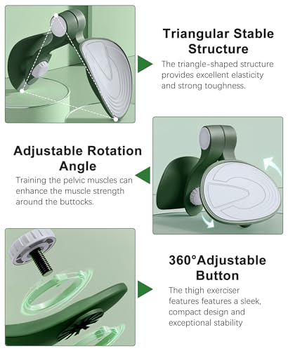TINRIEF Kegel Exerciser Pelvic Floor Muscle Exercise Devices for Women Inner Thigh Exerciser Leg Workout Equipment Thigh Trainer for Male Hip Trimmer Inner Thigh Toner Workout Dark Green - Image 3