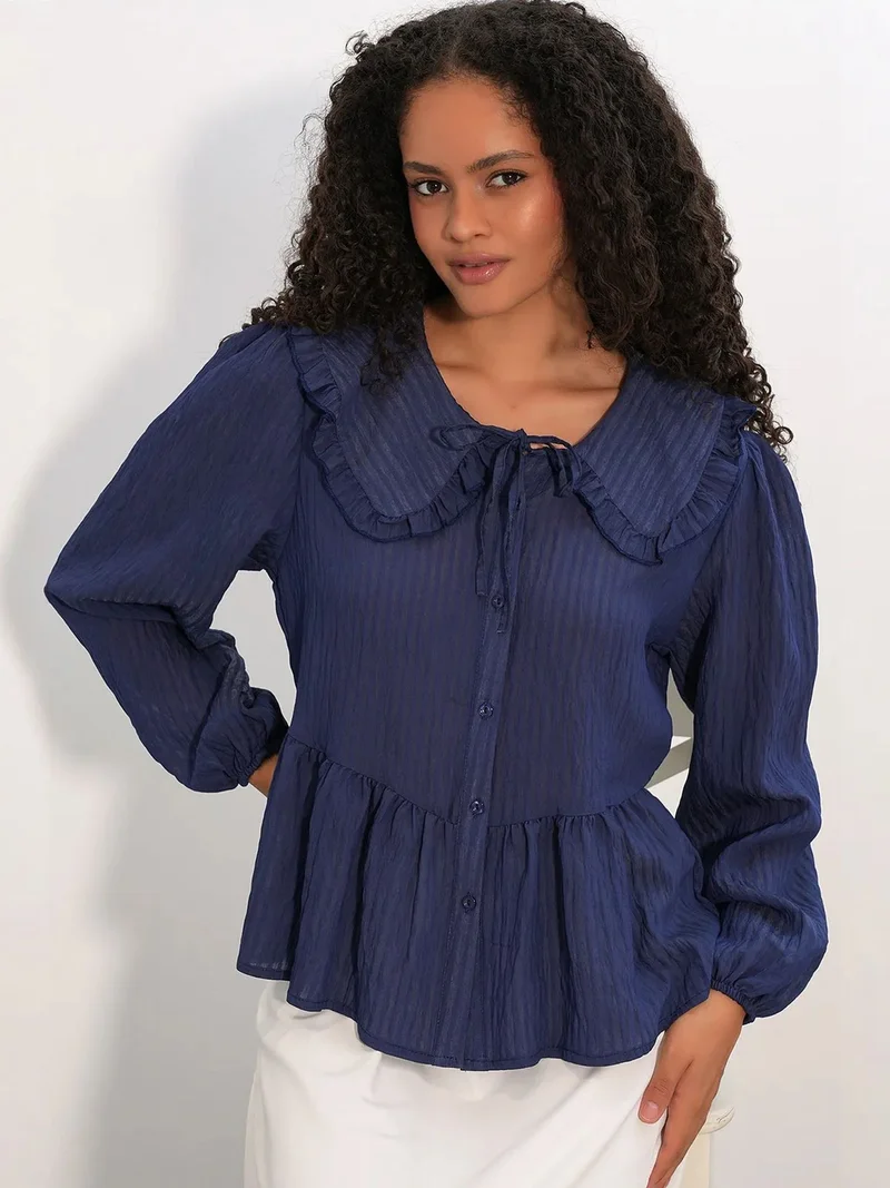 BIG DART BDART Women’s Viscose-blend Blouse With Baby Collar