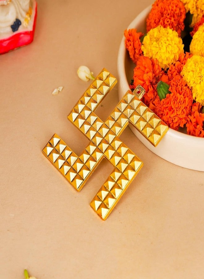 Dharmsaar Copper Swastik Pyramid for Main Door Entrance, Golden Vastu Pyramid for Home, Office & Mandir Décor, Positivity & Prosperity Symbol (3 Inch) - Image 2