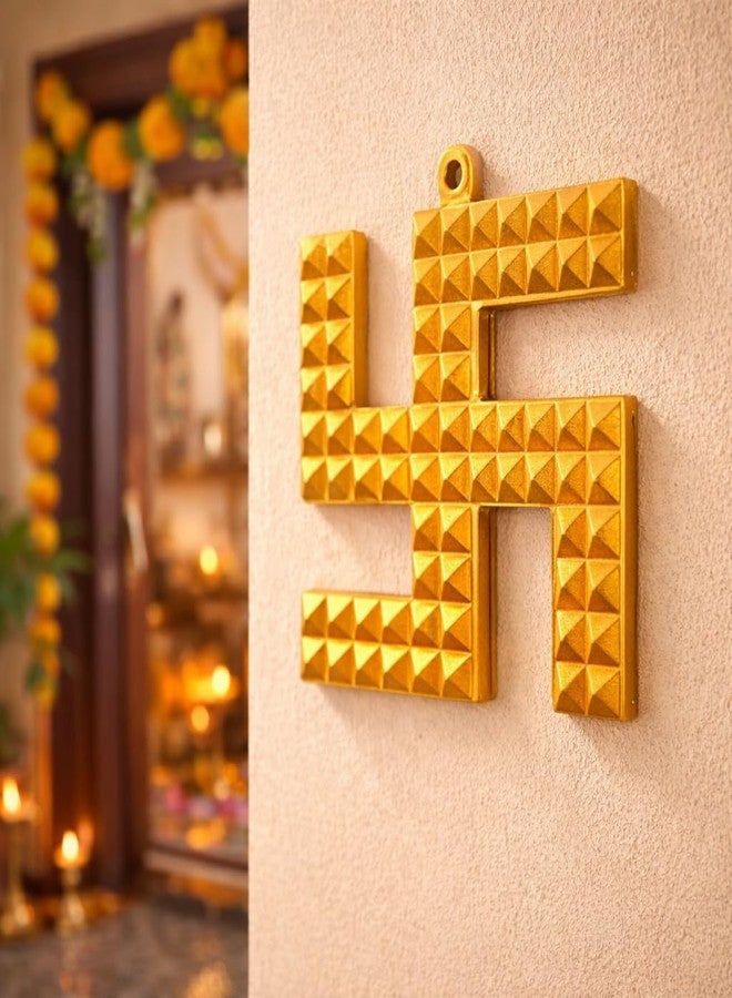Dharmsaar Copper Swastik Pyramid for Main Door Entrance, Golden Vastu Pyramid for Home, Office & Mandir Décor, Positivity & Prosperity Symbol (3 Inch) - Image 3