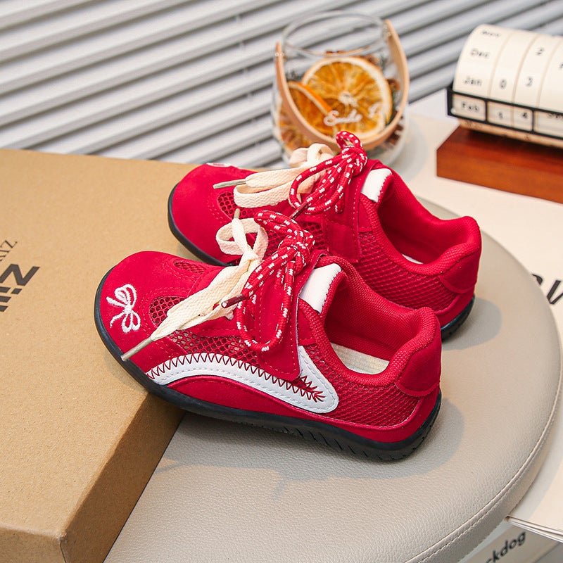 Girls'' Shoes Children''s Sports Trainers 2026 New Model Little Girls Baby Red Medium and Large Children''s Spring Casual Shoes - Image 1
