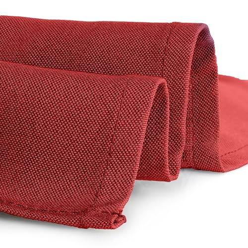 Gee Di Moda Cloth Napkins - 17 x 17 Inch Red Dinner Napkins - Set of 12 Soft & Absorbent Washable Fabric Cloth Table Napkins with Hemmed Edges for Hotel Restaurant, Holiday Parties & Wedding - Image 4