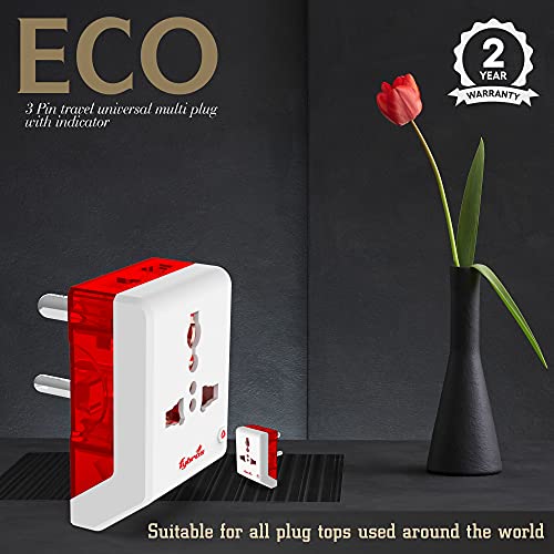 Fybros Eco 3 Pin Multi Plug Socket | Travel Socket Adaptor - Image 3