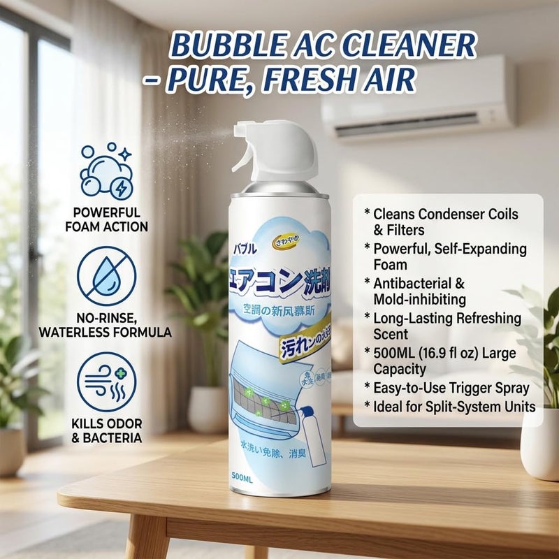 Air Conditioner Cleaning Spray Foam 500ml Deep Clean Dust Removal Odors for Home and Car Air Conditioners - Efficient Air Conditioner Cleaner Easy to Use 1 Piece - Image 4