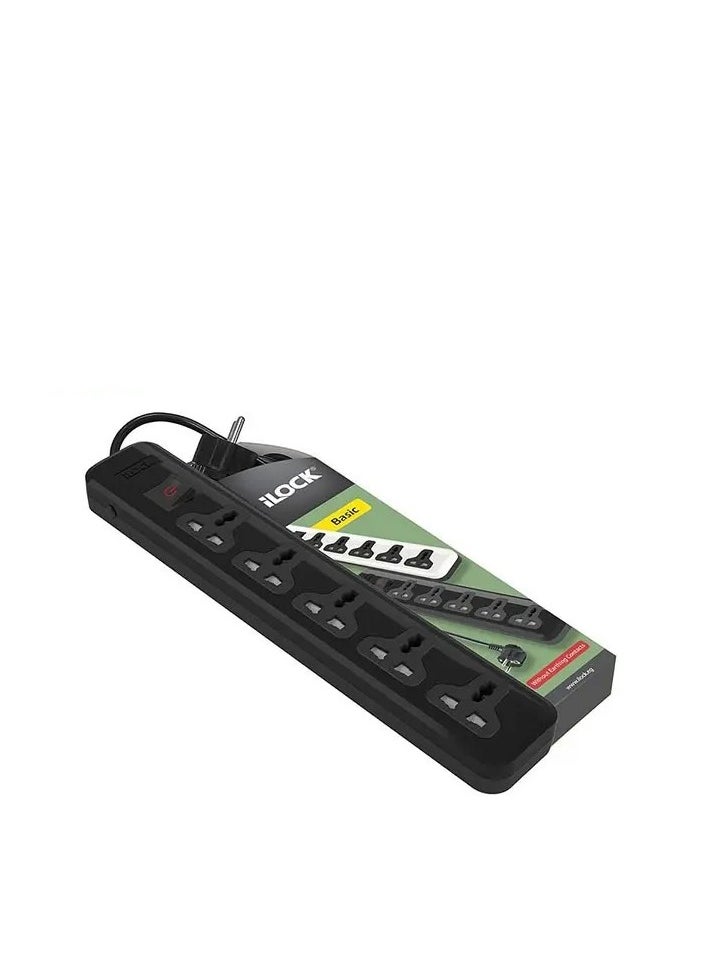 iLOCK iLOCK Power Strip 5 Universal Outlets without earthing  2m Cable 2860 watt 