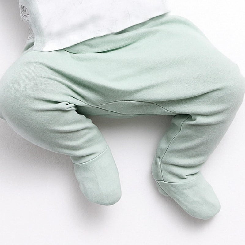 Butterblu Fallon 3-Pack Footed Pants 100% Organic Cotton Bottoms for Baby Boys & Girls, Seafoam, 3-6 Months - Image 2