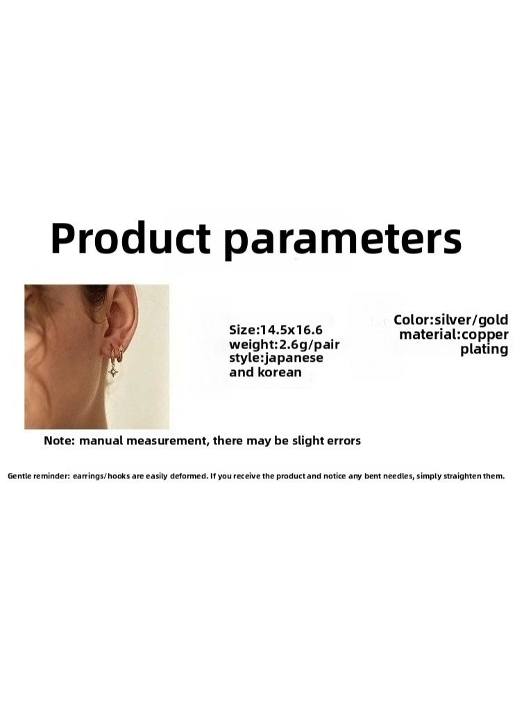 Ucanbe AB Asymmetric Star Earrings – S925 Silver Stud Geometric Creative Minimalist Ear Accessories - Image 5