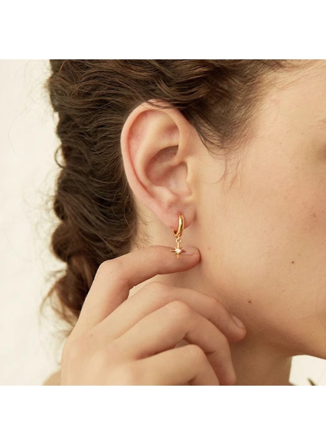 Ucanbe AB Asymmetric Star Earrings – S925 Silver Stud Geometric Creative Minimalist Ear Accessories - Image 4