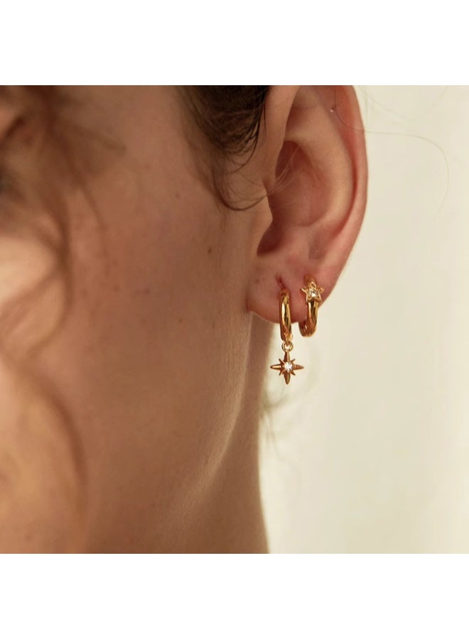 Ucanbe AB Asymmetric Star Earrings – S925 Silver Stud Geometric Creative Minimalist Ear Accessories - Image 1