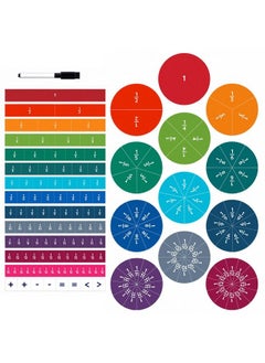 Generic Magnetic Fraction Tiles & Circles 180Pcs Rainbow Math Manipulatives Set With Bonus Symbol Magnets For Elementary School Classroom Makes Learning Fractions Easy For Kids  - Image 2