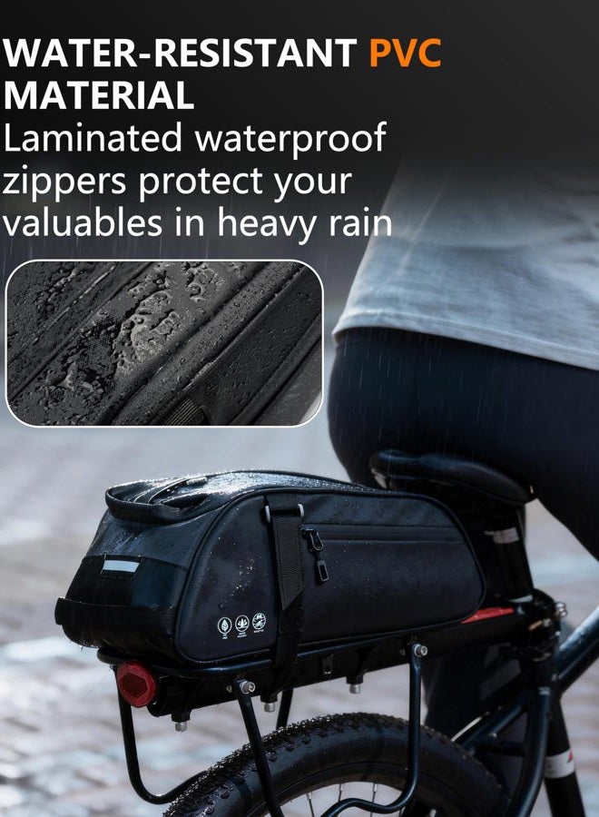 OFFBONDAGE OFF Bike Rack Bag, Reflective Waterproof Bike Bags for Bicycles Rear Rack, 8L Bike Trunk Bag with Multi-Pocket, Bike Backpack with Shoulder Strap for Outdoor Cycling, Commuting - Image 4