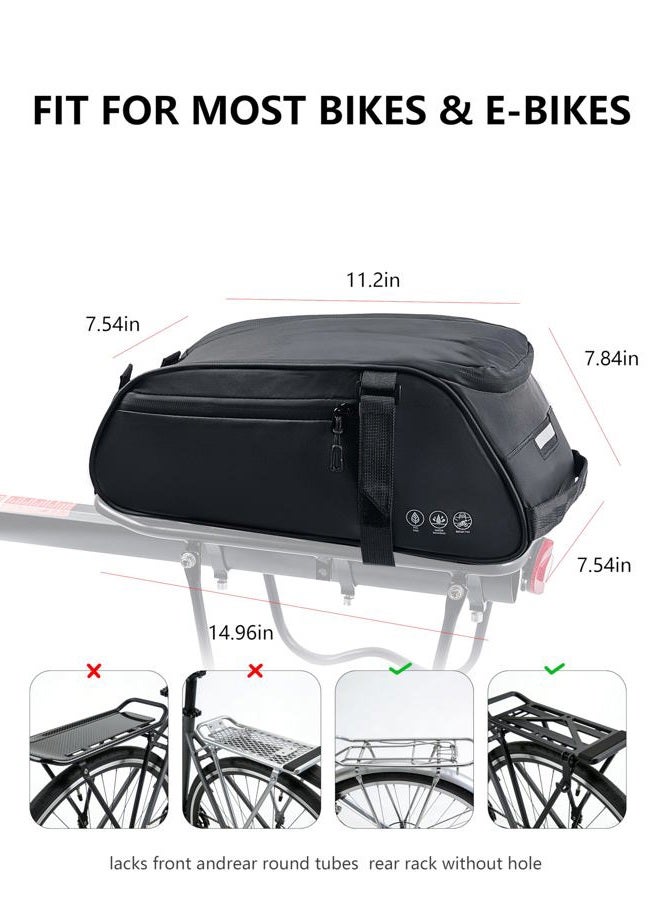 OFFBONDAGE OFF Bike Rack Bag, Reflective Waterproof Bike Bags for Bicycles Rear Rack, 8L Bike Trunk Bag with Multi-Pocket, Bike Backpack with Shoulder Strap for Outdoor Cycling, Commuting - Image 3