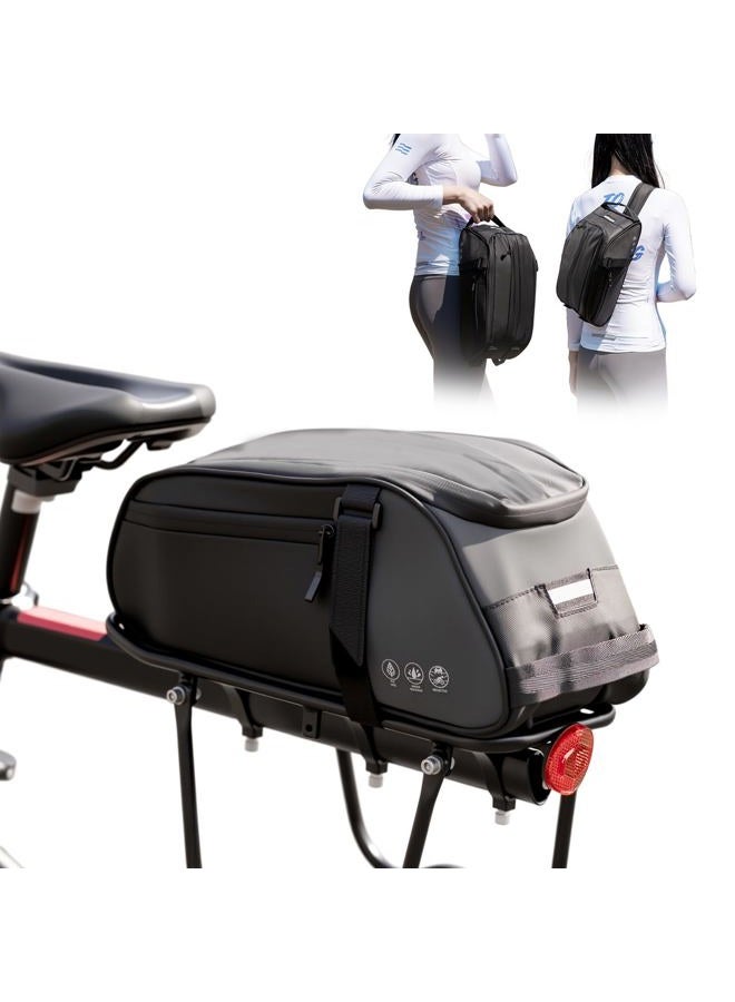 OFFBONDAGE OFF Bike Rack Bag, Reflective Waterproof Bike Bags for Bicycles Rear Rack, 8L Bike Trunk Bag with Multi-Pocket, Bike Backpack with Shoulder Strap for Outdoor Cycling, Commuting - Image 1