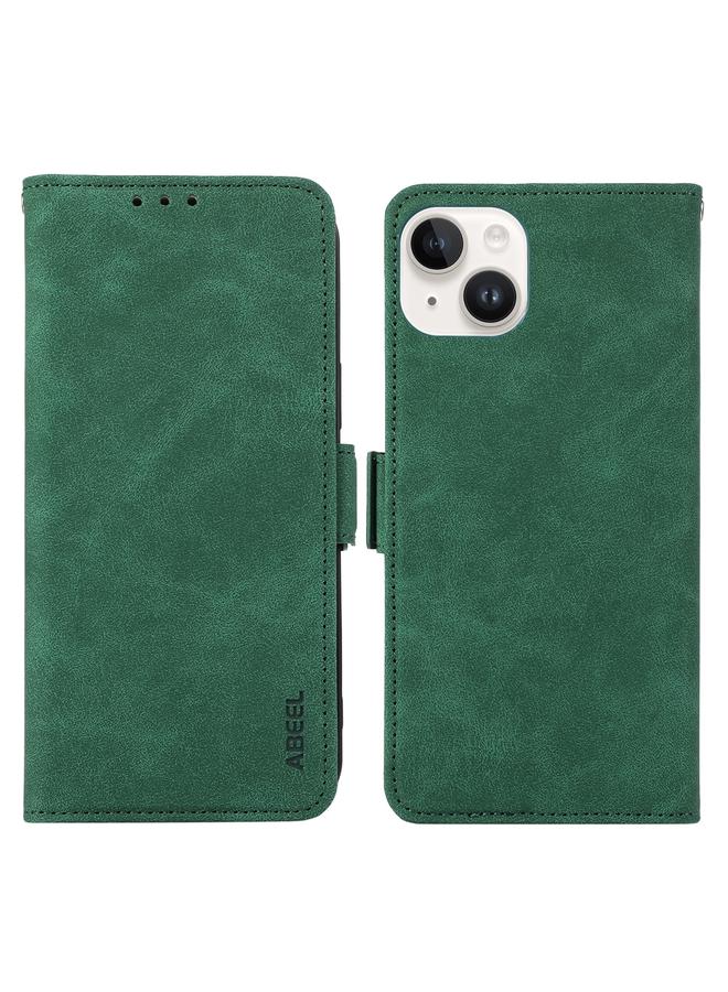 S-TOP Case For iPhone 14 Plus ABEEL Frosted Magnetic RFID Leather Phone Case - Image 1