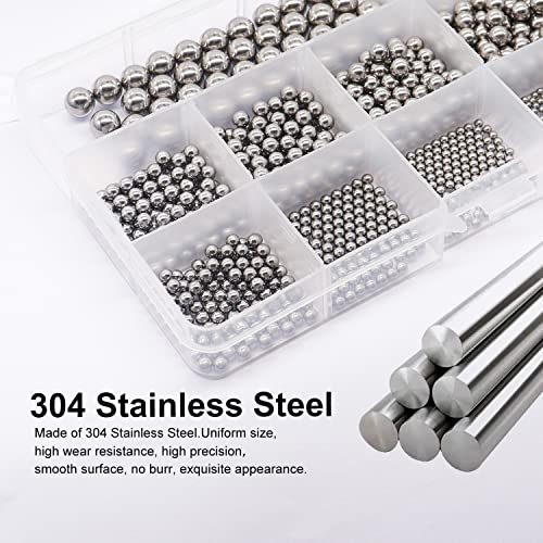 weideer 600pcs 12 Size Stainless Steel Precision Steel Balls 1-8mm Metric Bicycle Bearing Balls Assortment Kit Mixing Balls 1mm 2mm 2.5mm 3mm 3.5mm 4mm 4.5mm 5mm 5.5mm 6mm 7mm 8mm K-085-600 - Image 4