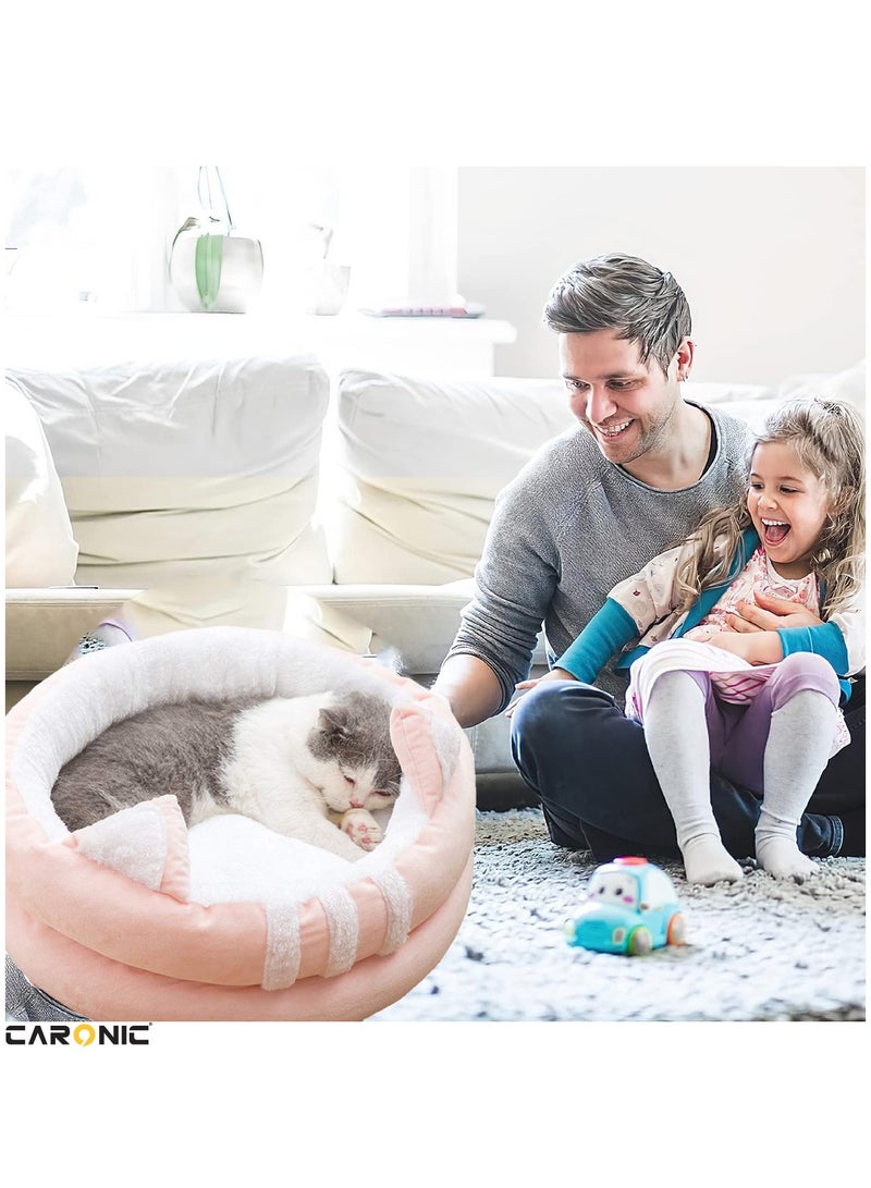 CARONIC Sofa Cute Comfortable Cozy Pet Sleeping Beds For Small Medium And Large Pets Soft Fluffy Faux Fur Cat Cushion Dog Bed 50Cm  - Image 4