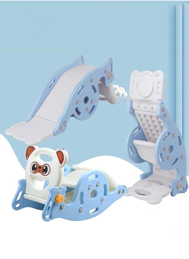 3 in 1 Toddler Rocking Chair Horses For Both Indoors, Outdoor, Blue 