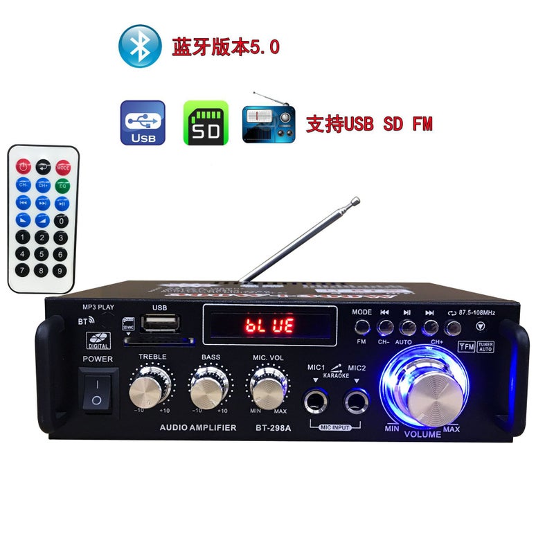 Ak380 Bluetooth Car Audio Home 12V High Power Car Power Amplifier Mini Small Power Amplifier - Image 1