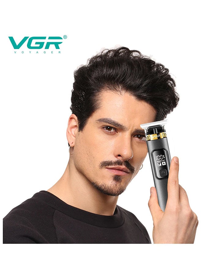 في جي آر V-985 إصدار محدود ماكينة حلاقة شعر احترافية، ماكينة تشذيب صالون مع وضع توربو، شاشة رقمية، شفرات بدون زنبرك، 3 مشط قطع، 200 دقيقة وقت تشغيل، بطارية ليثيوم 1500 مللي أمبير - - Image 5