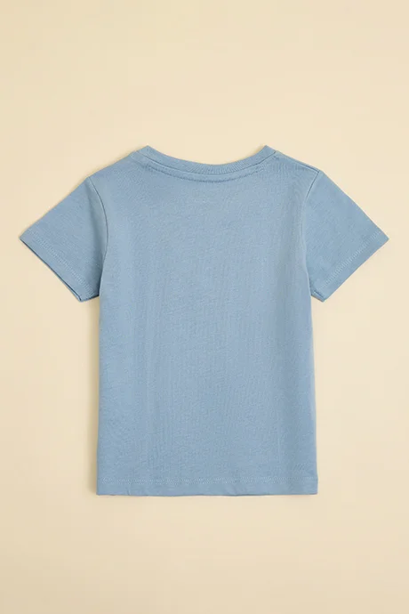 أر أند بي Printed T-Shirt with Crew Neck and Short Sleeves