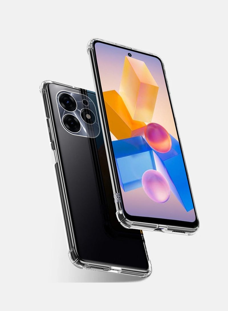 Techie حافظة هاتف Infinix Hot 40i وواقي شاشة كومبو 2 في 1 - حافظة شفافة من مادة TPU مع واقي شاشة من الزجاج المقوى عالي الدقة - Image 3