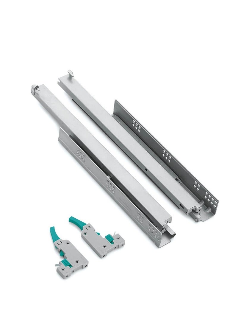STARKE Concealed Damping Drawer Slides, Galvanized Heavy Duty Rust Resistant Plate Drawer Slides 30kg Load Capacity for 390-400 mm Drawers 1.0/1.5/1.8mm Thick - 415 mm Minimum Cabinet Depth - Image 1