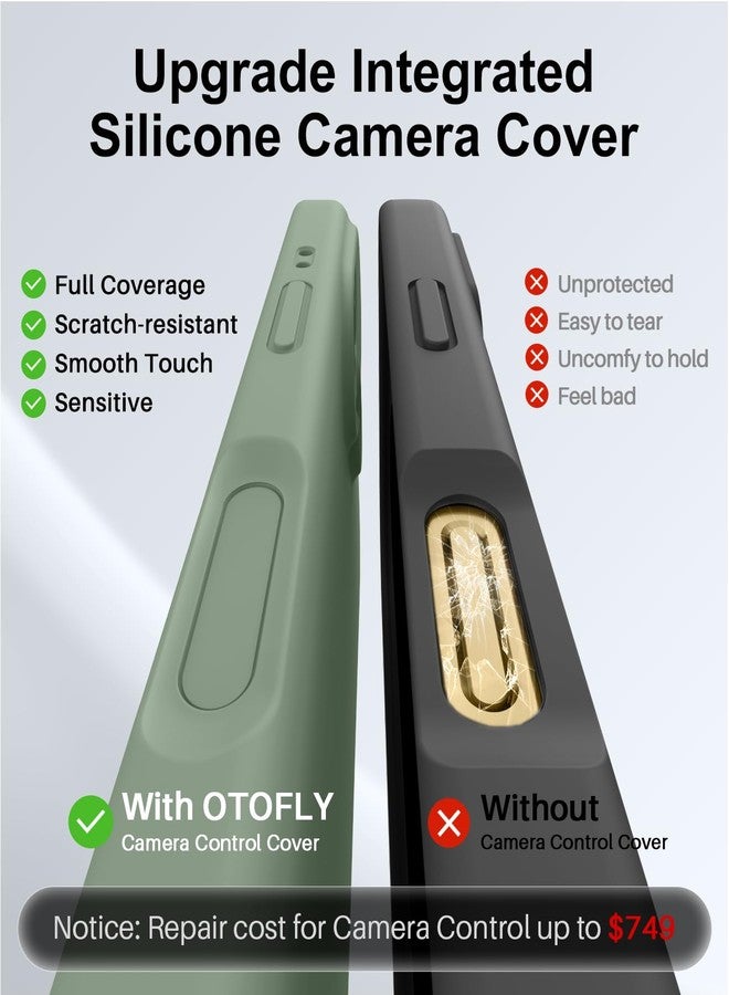 OTOFLY Designed for iPhone 16 Case,[Camera Control Button Coverage][12FT Military-Grade Protection] Silicone Shockproof Slim Cover Women Men 16 Phone Case 6.1 inch,Calke Green - Image 3