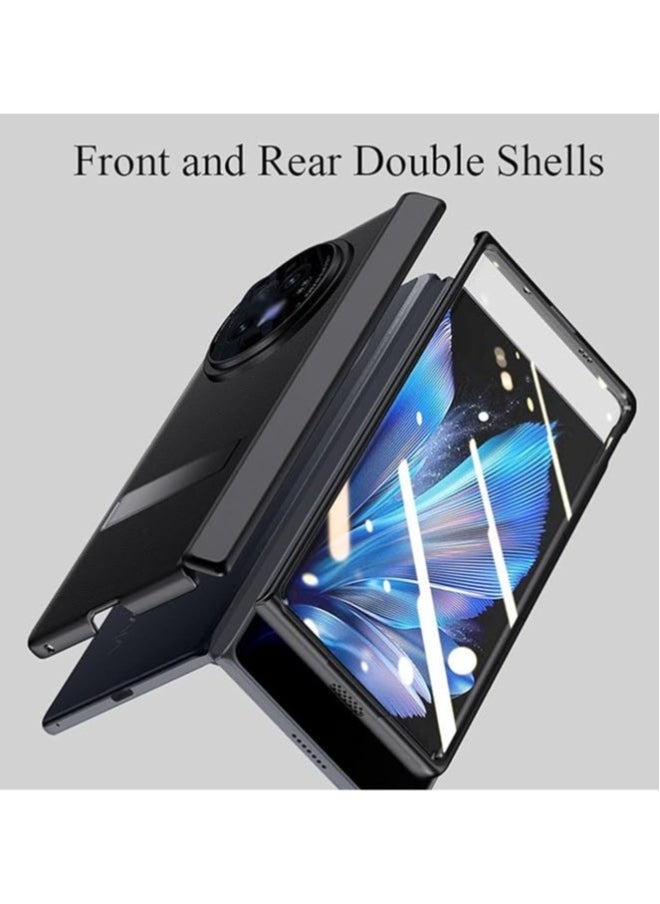 Generic - Vivo X Fold 3/3 Pro Hinge Protection Premium Leather Case with Screen Protector Function Stand, Full Coverage, Shock Resistant, for X Fold 3/3 Pro - Image 1