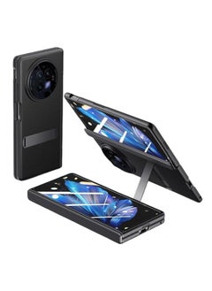 Vivo X Fold 3/3 Pro Hinge Protection Premium Leather Case with Screen Protector Function Stand, Full Coverage, Shock Resistant, for X Fold 3/3 Pro
