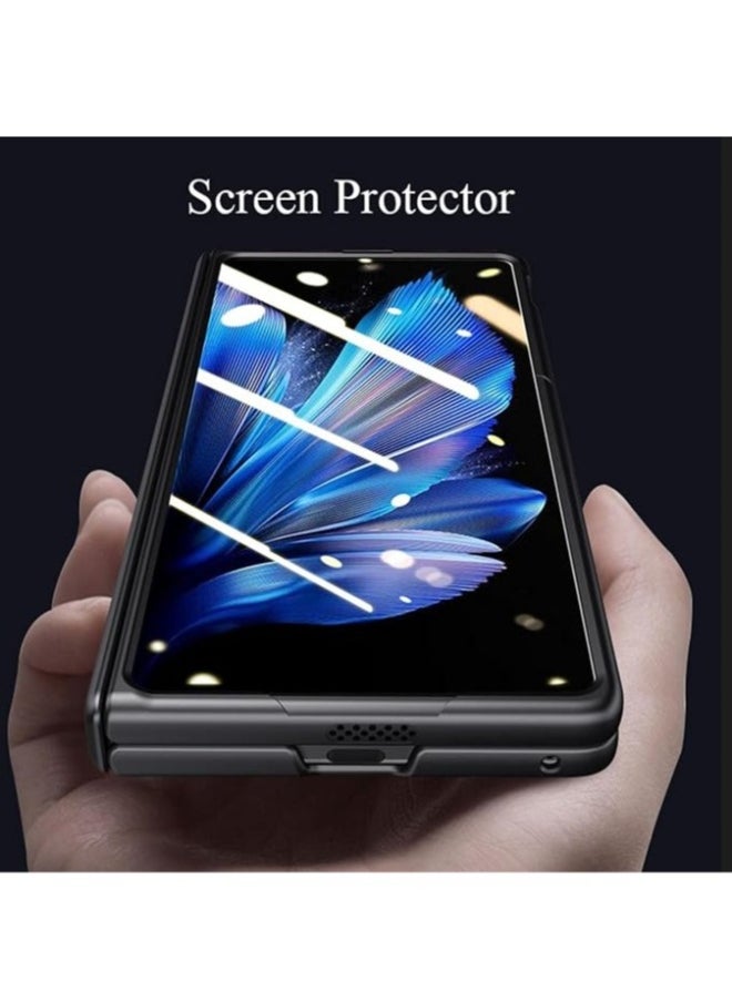 Generic - Vivo X Fold 3/3 Pro Hinge Protection Premium Leather Case with Screen Protector Function Stand, Full Coverage, Shock Resistant, for X Fold 3/3 Pro - Image 1