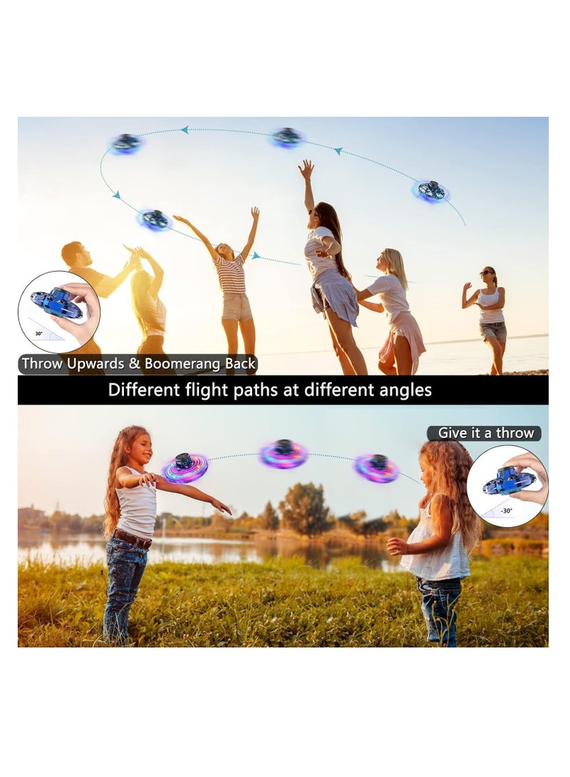 MAGIC VAULT Flying Spinner, Flying Fidget Spinner with LED Lights, Kids Drone Flying Spinner,Mini Drone with USB Rechargeable for Fun Indoor Outdoor (Blue), One Size  - Image 4