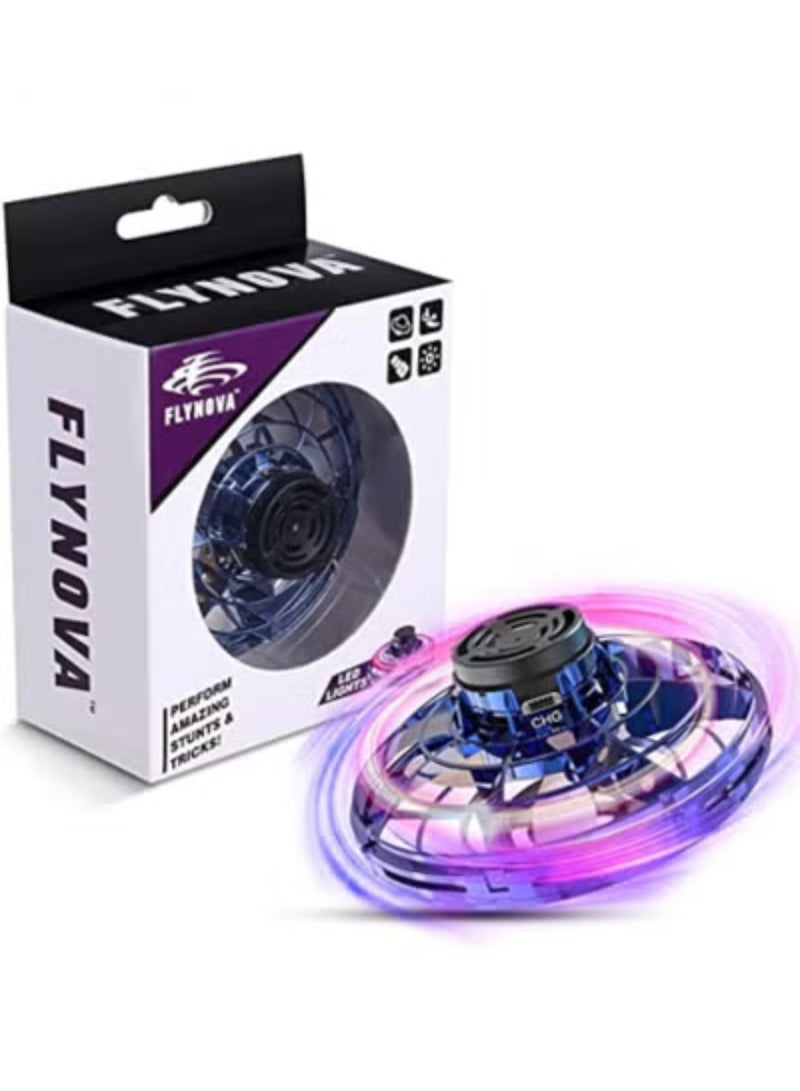 FLYNOVA Flying Spinner, Flying Fidget Spinner with LED Lights, Kids Drone Flying Spinner,Mini Drone with USB Rechargeable for Fun Indoor Outdoor (Blue), One Size - Image 1