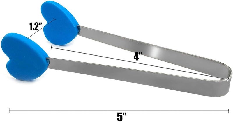 Daycount 5pcs Stainless Steel Sugar Tong 5-Inch Mini Serving Tongs With Creative Silicone Head, For Tea Coffee Party - Image 4