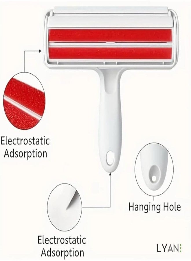LYAN Pet Hair Remover Brush + Bonus Lint Roller Eraser - Reusable, No Tape, No Batteries - for Furniture, Clothes, Car Seats & More - Image 3